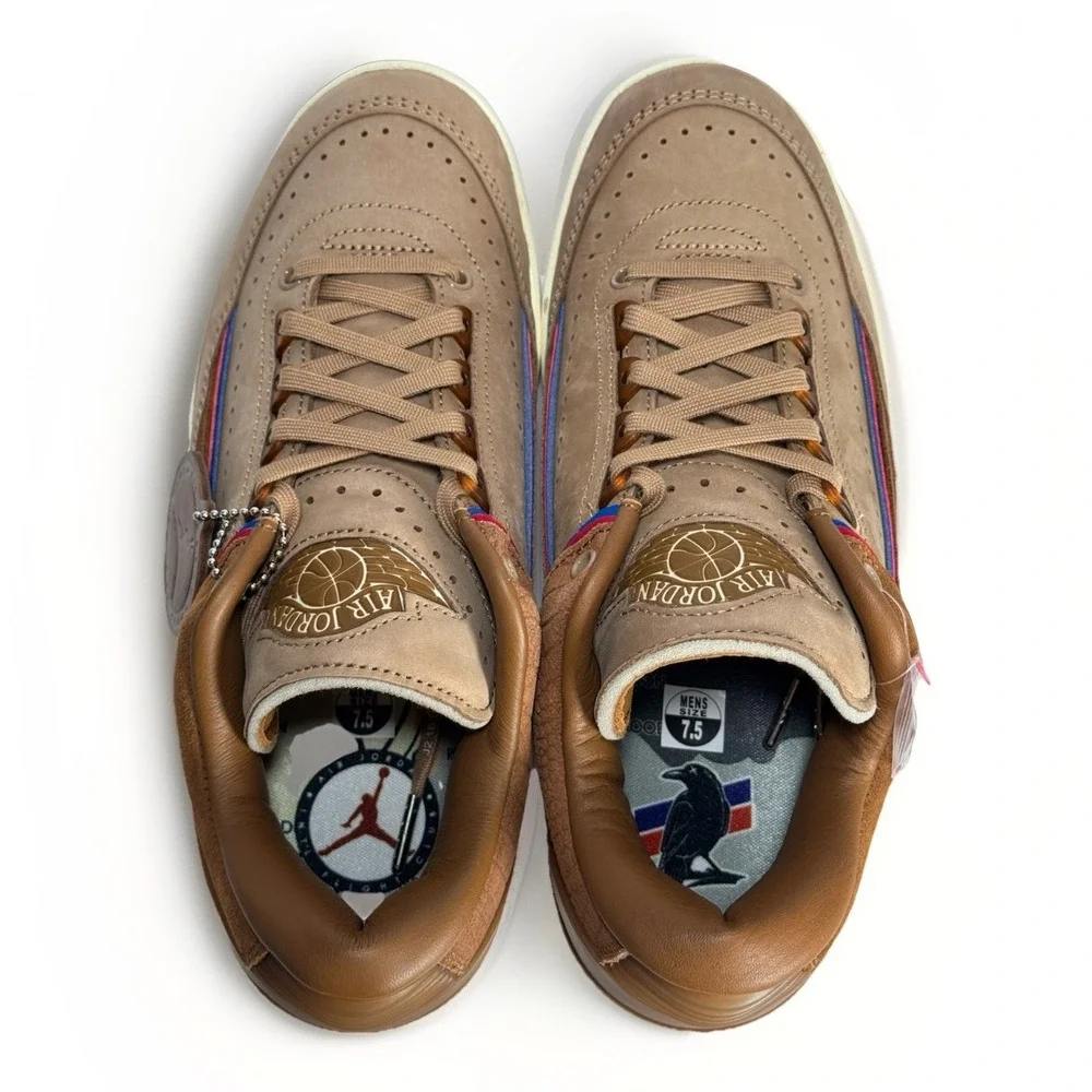 Air Jordan 2 Low 'Two 18 Detroit' Brown Rocky‎ Tan NEW men's 7.5 Nike 0227